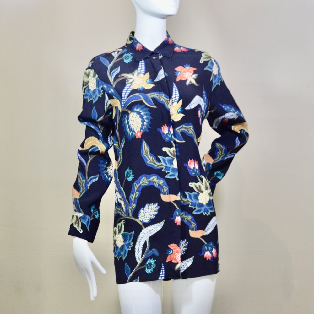 Maje Navy Rimbaud Baroque Print Blouse – Size S – NWT - Picture 4 of 14